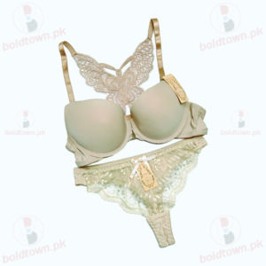 Butterfly Back Bra & Panty Set - Desert Sand